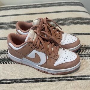 Women's Nike Dunk Low Sneakers - Rose/White